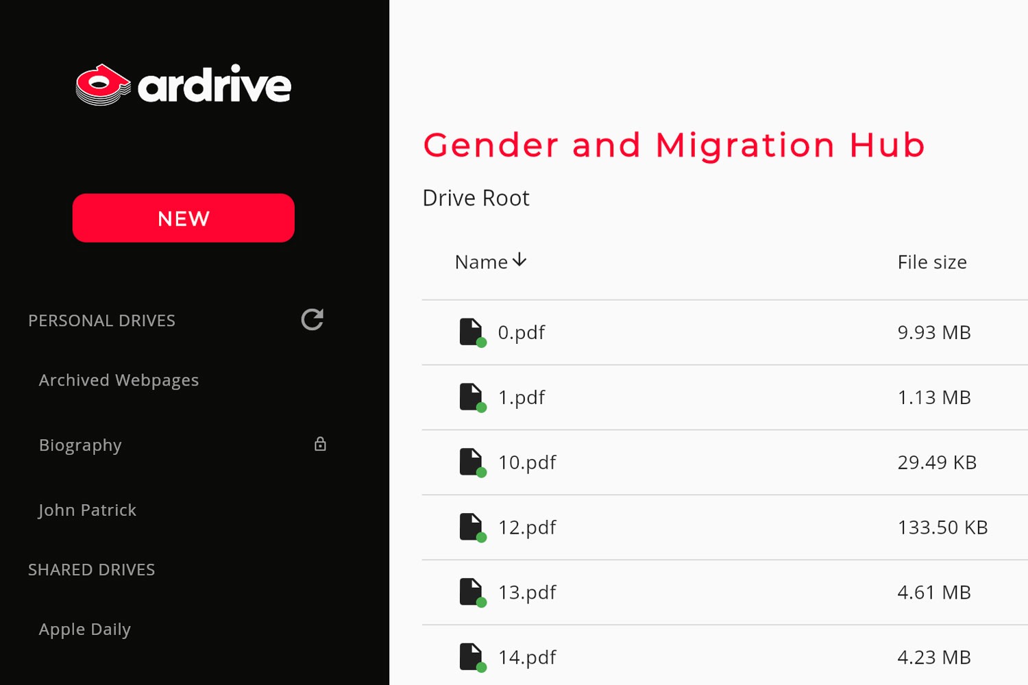 Gender and Migration Hub Public Drive